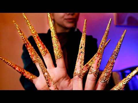 ASMR Plucking with Claws | Hand Movements with Long Metal Nails