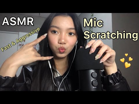 ASMR|Fast & Aggressive ￼Mic Scratching~asmr elle~