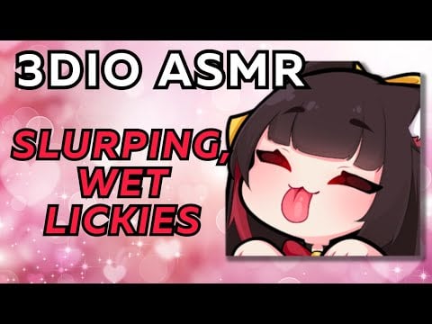 【3DIO ASMR】🌸 kitten licks your ears! ♡ slurping, wet kisses