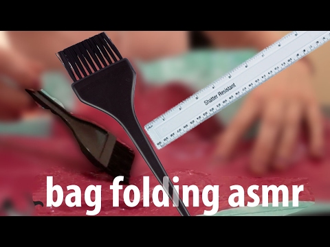 ASMR relaxing bag folding. Soft spoken - binaural