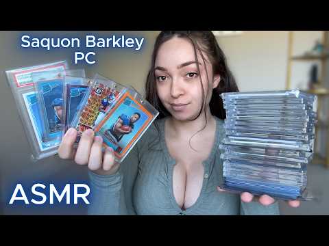 ASMR My Entire Saquon Barkley Card Collection | Whispered Tapping & Tour