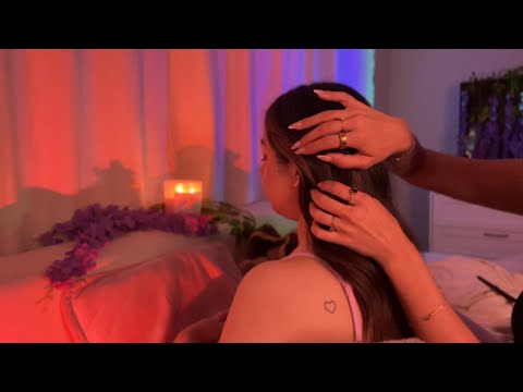 Whispers Behind You | Back Scratches, Hair Play & Gentle Tingles on a Real Person