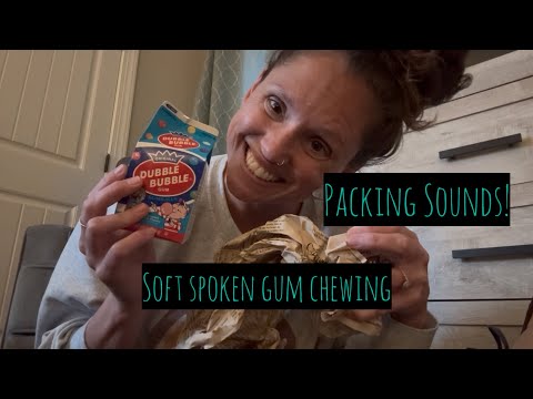 ASMR Packing Glasses for Moving 📦 Newspaper Crinkling, Soft Spoken Ramble & Gum Chewing