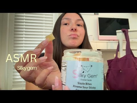 ASMR // trying silky gem extreme sour crystal candies💎