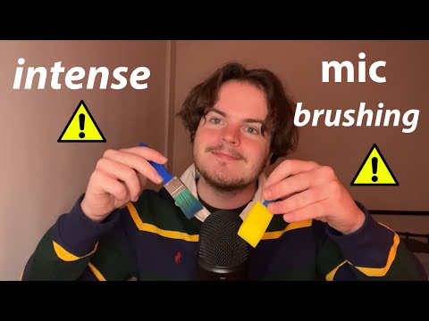 INTENSE Fast & Aggressive ASMR Mic Brushing + Visual triggers