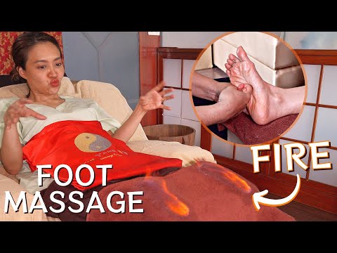 ASMR FOOT MASSAGE with FIRE and Chinese Herbs #massageasmr