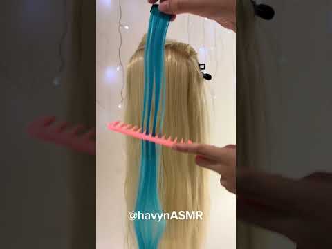 ASMR Blue Hair Extensions 💇‍♀️Deep Relaxation With Whispering #asmr #hairasmr #relaxing #sleep