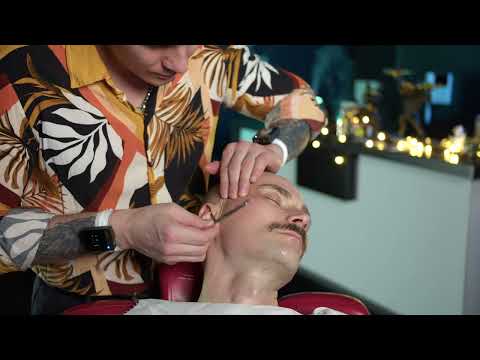 Бритье бритвой в барбершопе асмр | asmr shave in barbershop