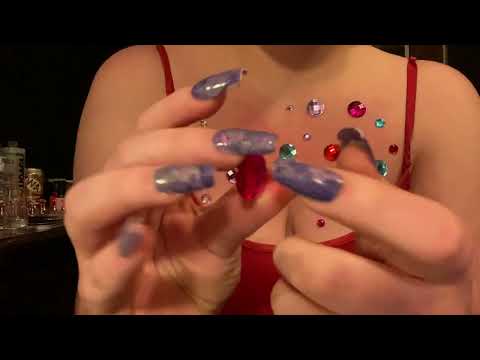 ASMR|Jewel Skin Scratching and Tapping|Lofi|No Talking