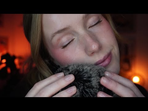 ASMR super soft whispers + fluffy mic sounds