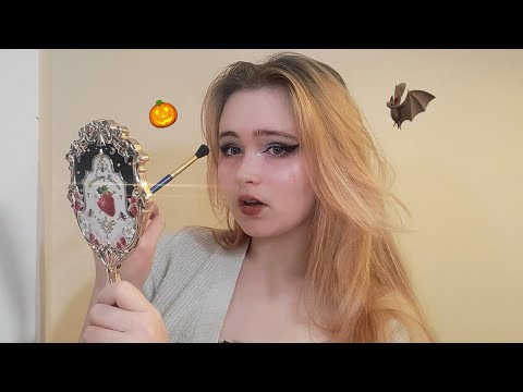 ASMR Friend Gets Ready For a Halloween Party With You (soft spoken, makeup asmr)