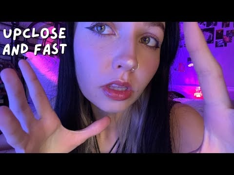 Upclose Fast and Aggressive ASMR | Camera Tapping, Mouth Sounds, and Fabric Scratching
