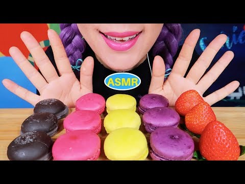 ASMR PASSION FRUIT MACARONS+MALLOWMARS EATING SOUND |패션푸르트 마카롱+마시멜로우ㅜ쿠키 리얼사운드 먹방|CURIE.ASMR