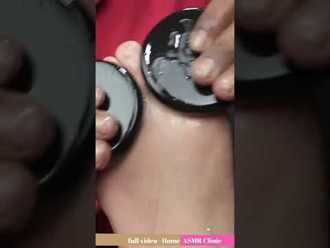 Satisfying Foot Massage ASMR With Hot Stone And Fire | Foot Massage With Hot Oil ASMR #shorts