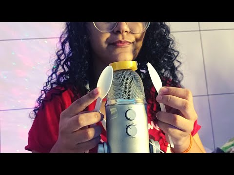 ASMR SONS DE FITA E COLHER NO MICROFONE