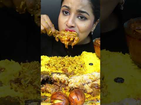 ASMR Eating Spicy Mutton Curry,Chicken Kosha Curry,Fish Curry,Pulao Big Bites ASMR Eating Mukbang