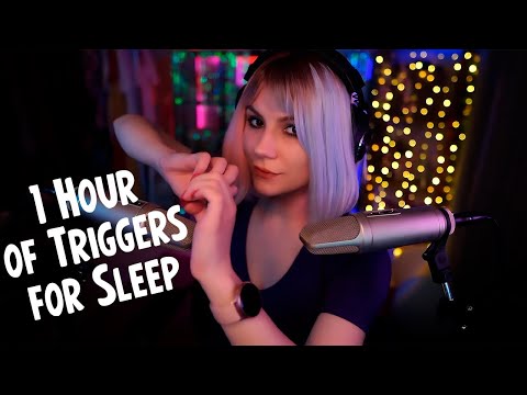 ASMR 1 Hour of Triggers for Sleep 💎 Tapping, Ear Massage, Face Touching,  Brushing and Cutting