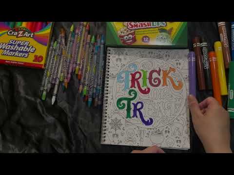 ASMR adult Halloween Coloring book Markers No Talking + Color Pencils✏️   (It was requested video)