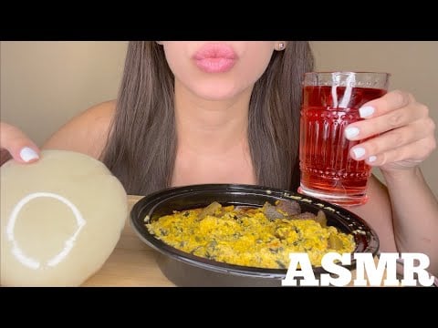 ASMR ( FUFU & EGUSI SOUP) ( GOAT MEAT) ( NO TALKING) ( EATING SOUNDS)