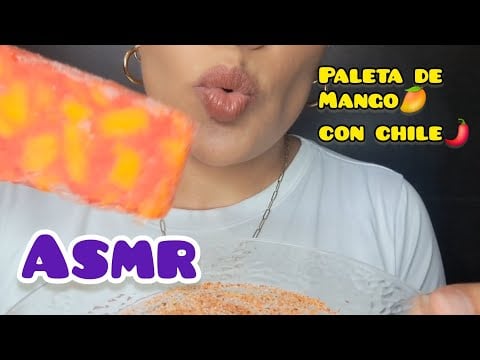 ASMR PALETA HELADA | MANGO CON CH1LE #sonidosrelajantes