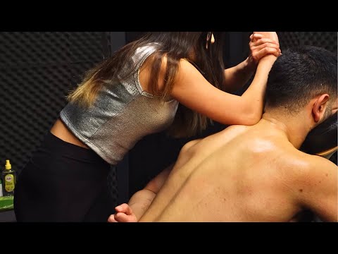 ASMR Back Massage On The Chair/ Sleep Content!!