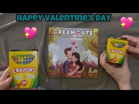 ASMR Coloring (Page Turning) with my Husband Colouring Sounds A Valentine’s Day Coloring together 