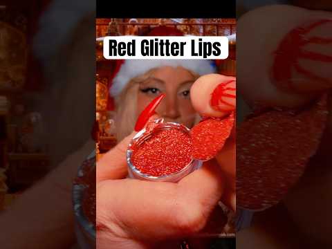 Red Glitter Lipstick ASMR #asmrmakeup #makeup #asmrvideos #asmrtriggers #asmrshorts #asmrsleep #pov
