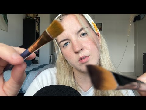 ASMR Painting Your Face Til You Fall Asleep 💤 💙 Face Brushing, Personal Attention