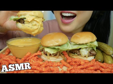 ASMR HOMEMADE SWISS CHEESE BURGER + CHEESE SAUCE (EATING SOUNDS) NO TALKING | SAS-ASMR