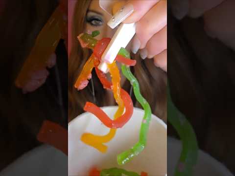 ASMR | Trying *NEW* Candy Ramen 🍜😍 #asmr #mukbang #fyp