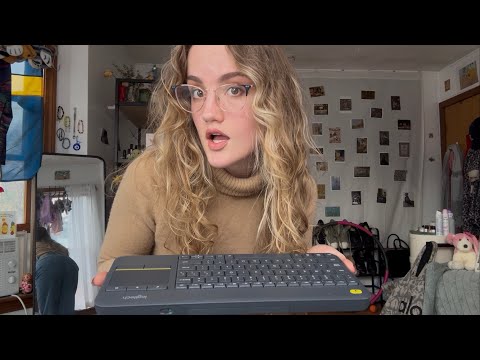 ASMR typing college girl work with me (personal attention)