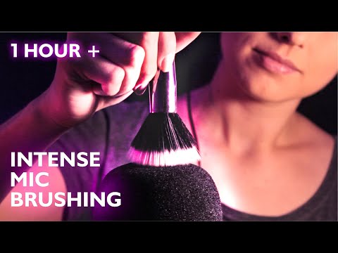 ASMR INTENSE MIC BRUSHING NO TALKING, ASMR BRUSHING SOUNDS, BRUSH MICROPHONE ASMR, ASMR 1 HOUR