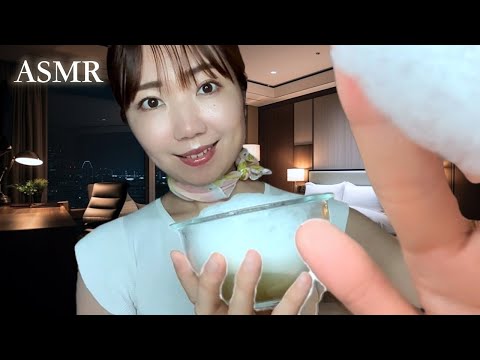 【ASMR】夢のリラックス体験🫧高級ホテルのフェイシャルエステ＆ヘッドスパ【睡眠導入】