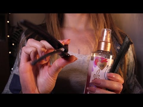 ASMR Tingly Hair Styling 🎀 Brushing, parting, straightening your hair (no talking, layered sounds)
