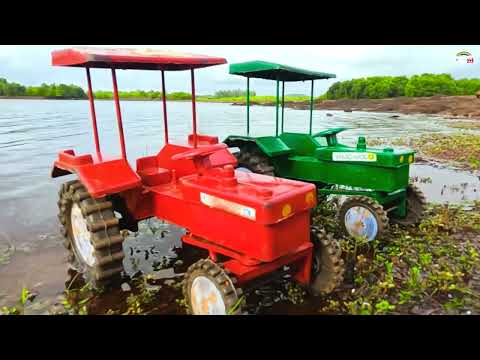 mahindra Tractor Mud Pulling Out john deere | Truck | Tipper | Rickshaw | Crane | Cartoon