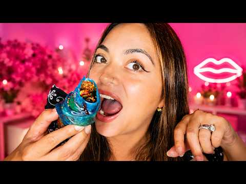 ASMR Big Papa Pickle 🥒💙 Blue Takis, Fruit Roll-Up, Tajín & Chamoy