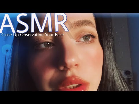 ASMR Face-to-Face Close-Up | Girlfriend Observation, Mouth Sounds & Ear Whispering