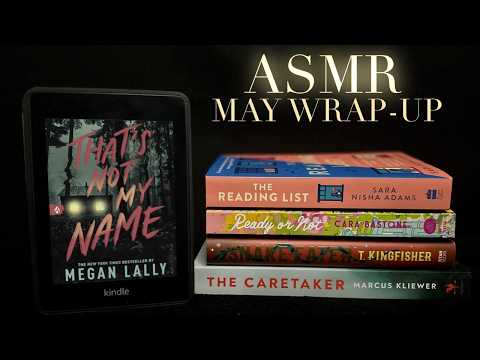ASMR Whispered May Reading Wrap-Up 📚 Book Tapping & Scratching, Tracing, Paper Sounds, Page Flipping