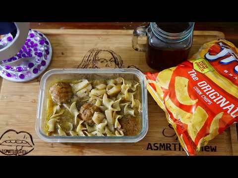 Nadine Made Homemade Meatball Noodle Soup ASMR Eating SoundsASMR Sounds