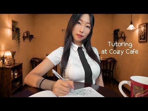 ASMR Korean Friend Helps You Practice Korean ✏️🩷 Cozy Cafe Teaching Roleplay