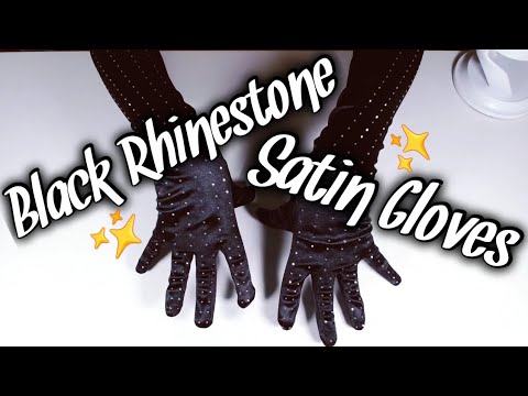 Sparkly Black Satin Gloves ASMR 🧤✨ (GIVEAWAY CLOSED) Hand Movements & Table Tracing 🌸 Desk Adjusting