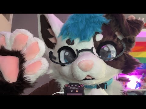 [Furry ASMR] Can I touch you? (paw visuals, mouth sounds, brushing) 🐾