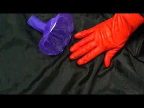 Red Leather Gloves playing with Purple and Yellow  {{ ASMR }}