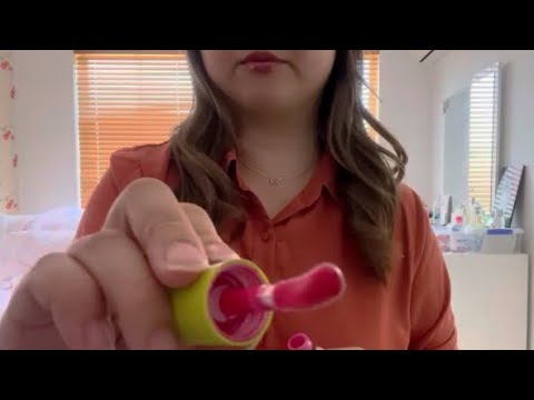 ASMR for ADHD 💗 Lip Gloss on You and Me in 1 Minute with layered mouth sounds