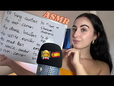 ASMR IN ENGLISH // TEACHING YOU SPANISH PART 4 👩‍🏫🇪🇸📚📝 #asmr