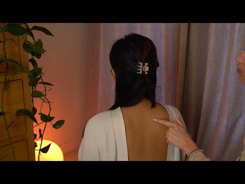 ASMR Real Person Back Tracing w/ Natural Long Nails & Hair Play w/ Minji (Whisper)