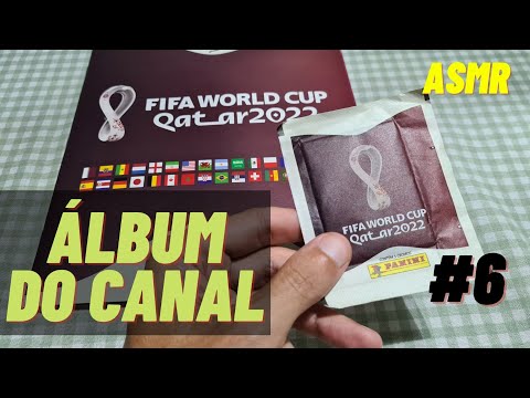 ASMR ABRINDO PACOTE DE FIGURINHA E COLANDO NO ALBUM DA COPA 2022