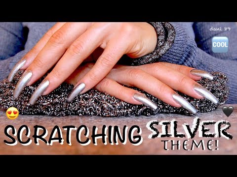 New Super TRIGGER! 🆒 SILVER theme 🖤 🎧 Binaural ASMR ◍ SCRATCHING sound ◍ long natural nails ❀