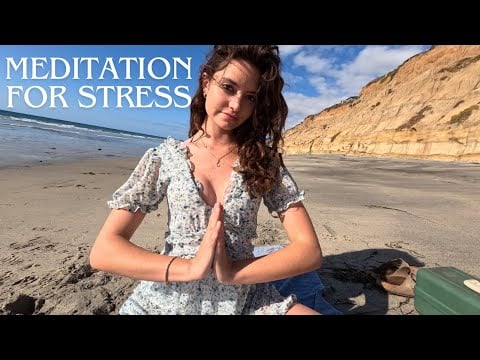Meditation for Stress & Anxiety Relief | Relax with Beach Waves