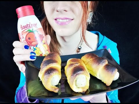 ASMR | BAVARIAN WEISSWURST CROISSANTS (No Talking) | Eating Sounds